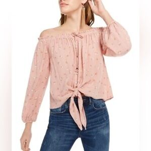 Hippie Rose Juniors Tie-Waist Ditsy Floral Dress, Size M, Multi-Color